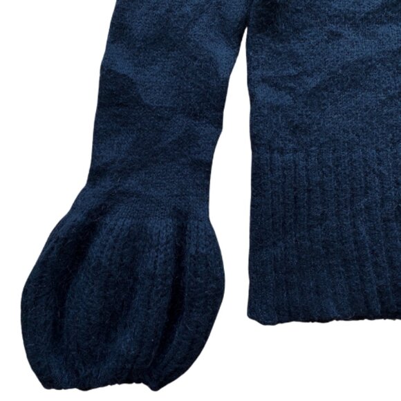 Benetton Black Funnel Neck Bell Sleeve Sweater | Size Small - Picture 2 of 4